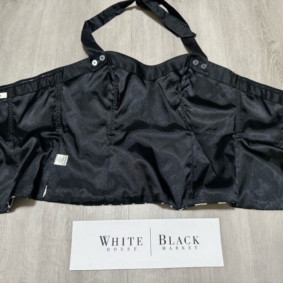 White House Black Market Bustier Strapless Top Black White Abstract Print - 4 - Picture 7 of 11